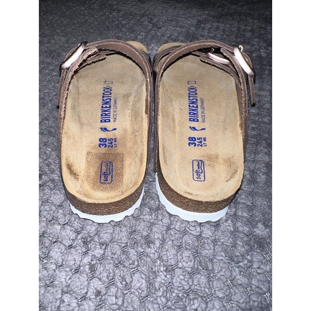 BIRKENSTOCK Arizona Flats Metallic Copper White Everyday Slides Size 38/7 - Picture 7 of 11